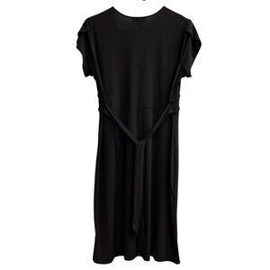 Attention Dress Womens XXl Black‎ Jersey Knit Midi Braided Waist Tie Detail